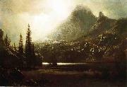Albert Bierstadt By_a_Mountain_Lake Sweden oil painting artist